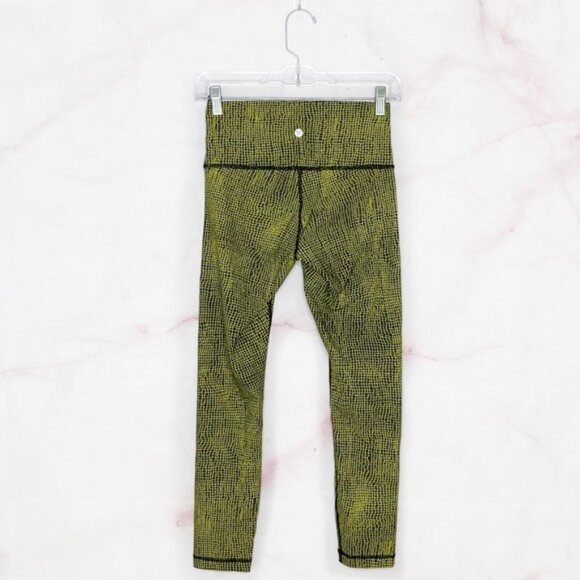 Lululemon High Times Full-On Luon Pants in Fall Net Toxic Black I Size 6 - Picture 5 of 7